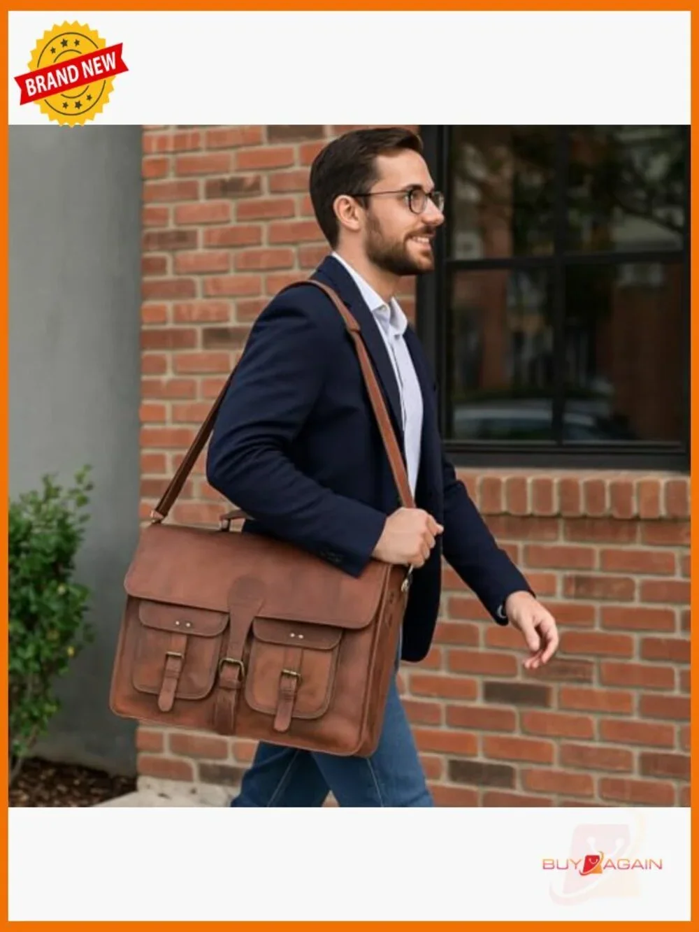 Vintage Leather Messenger Bag 18